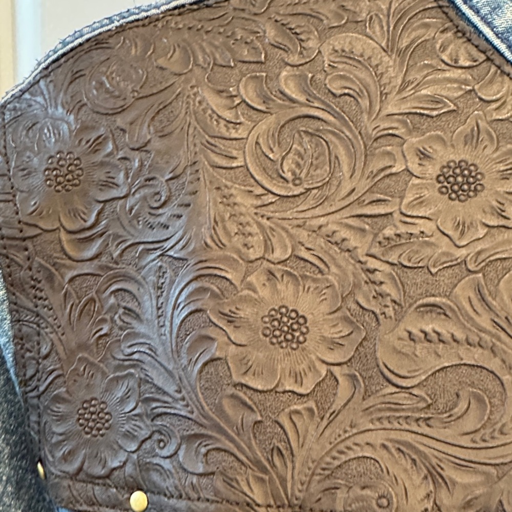 Diane Gilman Blue and Brown Jean Jacket - Picture 3 of 11